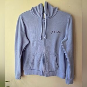 🌸 PINK Victoria's Secret Lavender Full-Zip Graphic Hoodie Med